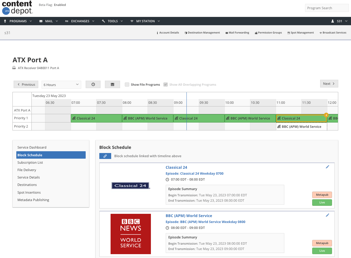 Screenshot of a UI View in NPR's ContentDepot.