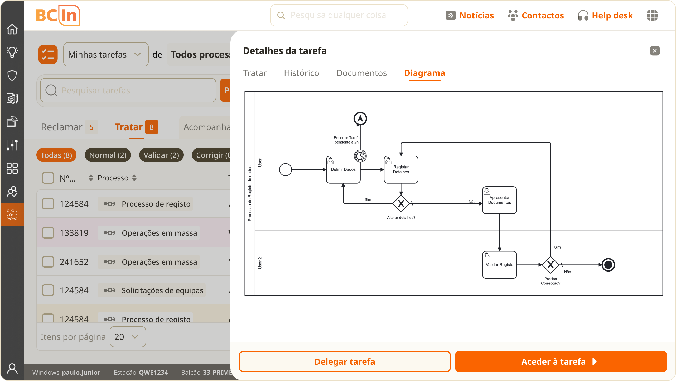 UI Screenshot of Process Manager