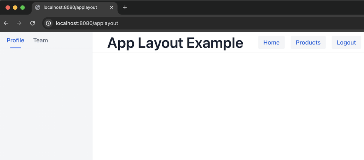 App layout example