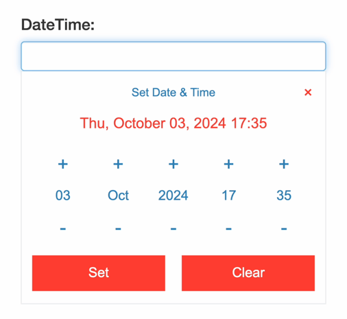  jQuery Date and Time Picker 