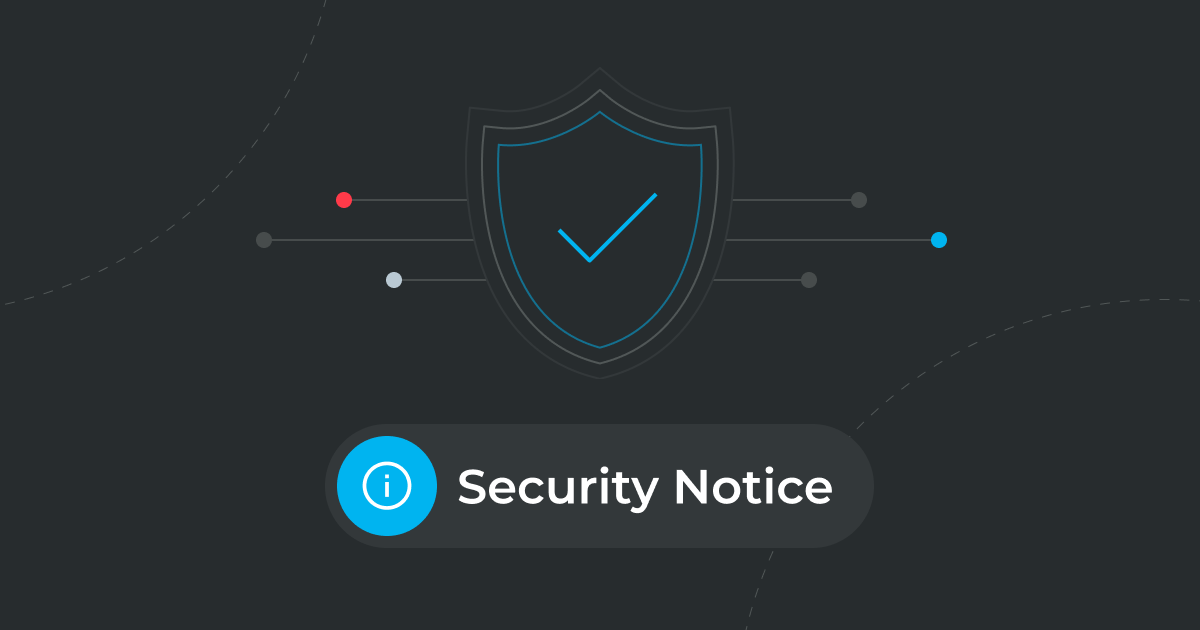 Security Notice banner blue