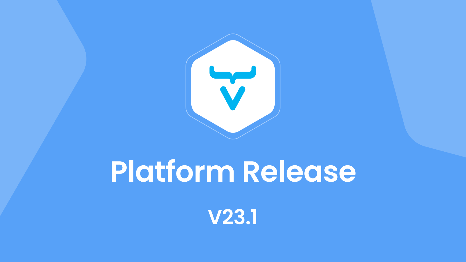 Blue background with Vaadin logo and the text "platform release V23.1".