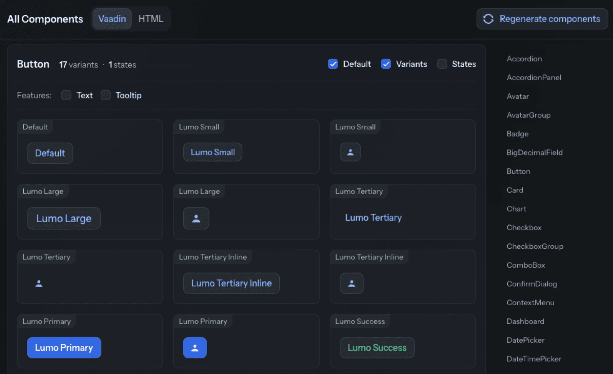 Copilot's All components view
