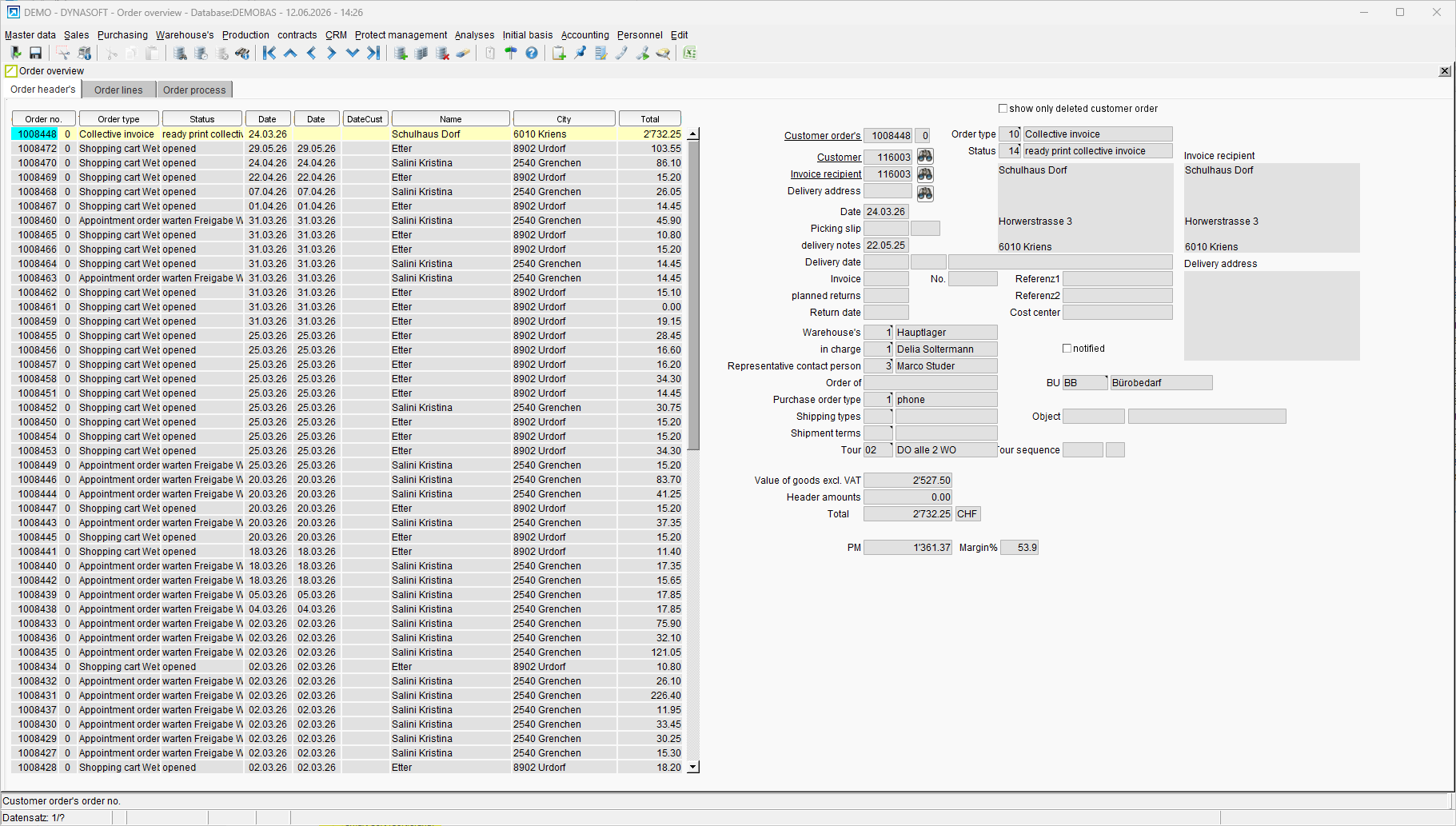 The original Oracle Forms version of Dynasoft's Tosca ERP before modernization with Spring Boot and Vaadin Flow.