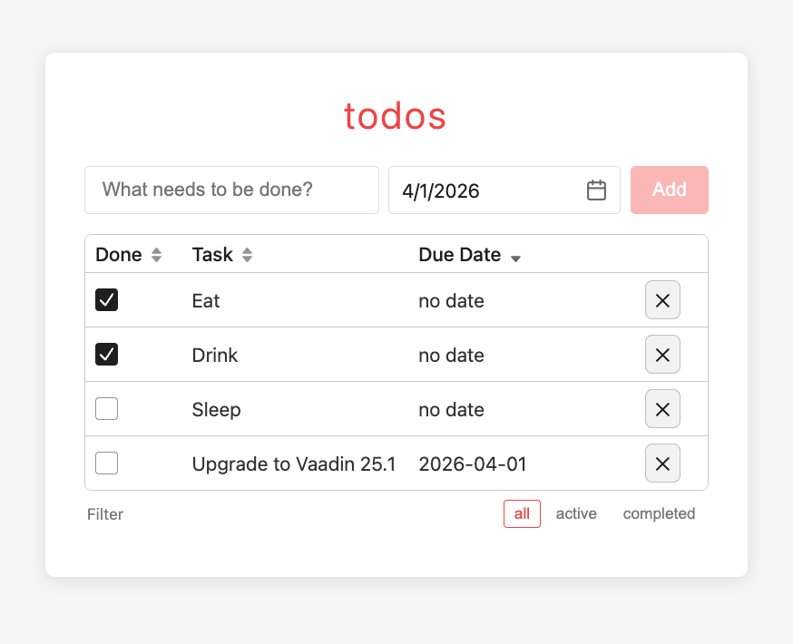 basic to-do app UI