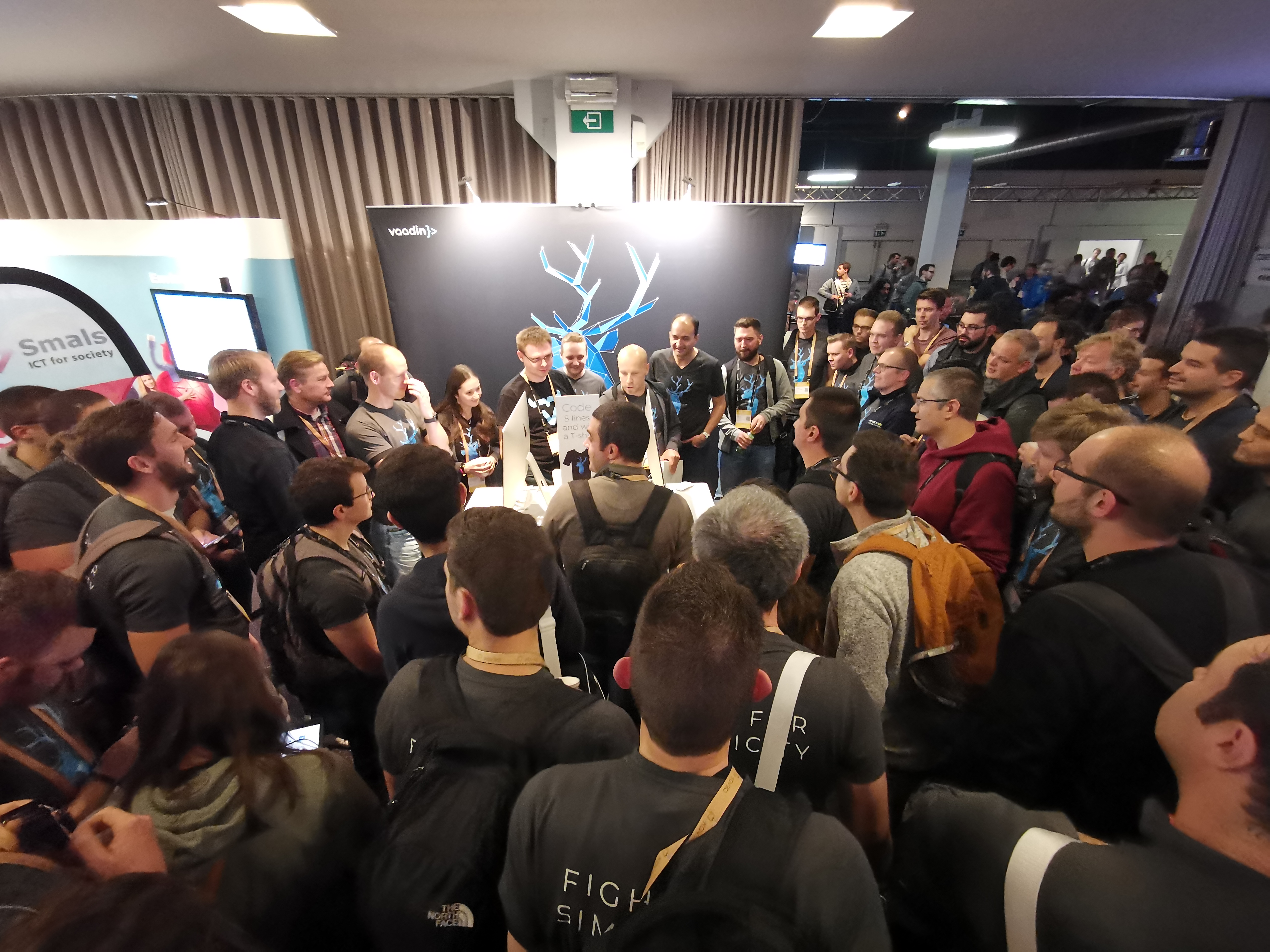 The Vaadin booth was fully crowded throughout the conference.