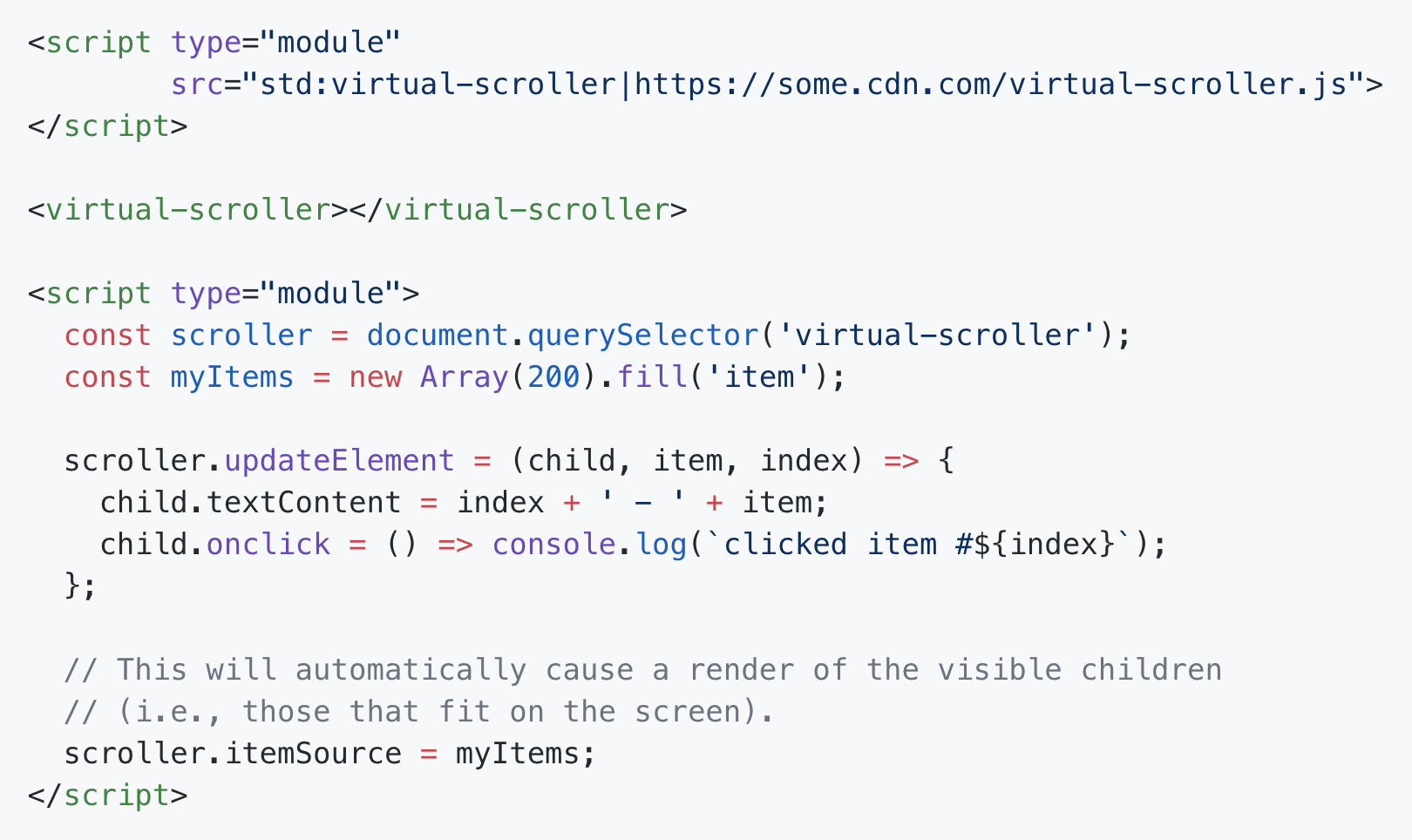 API proposal for loading a virtual scroller from a browser standard library with a fallback