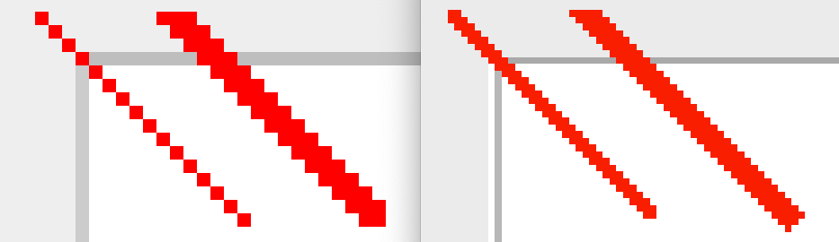 Swing pixel graphics sample with and without scaling