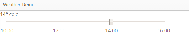 Slider with clock times and temperature for each time - i.e. a weather forecast
