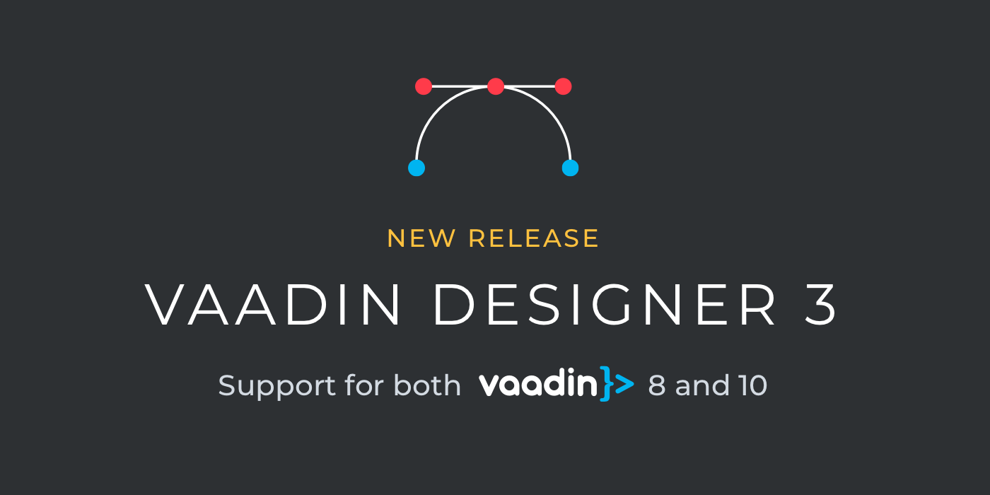 Vaadin Designer 3 supports both Vaadin 8 and Vaadin 10