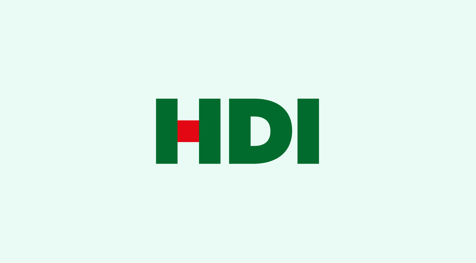 HDI logo on a light green background