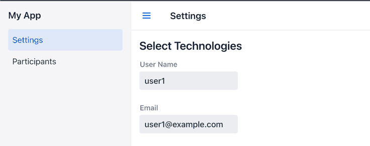 Visual of application layout