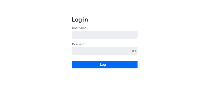 Visual of login component