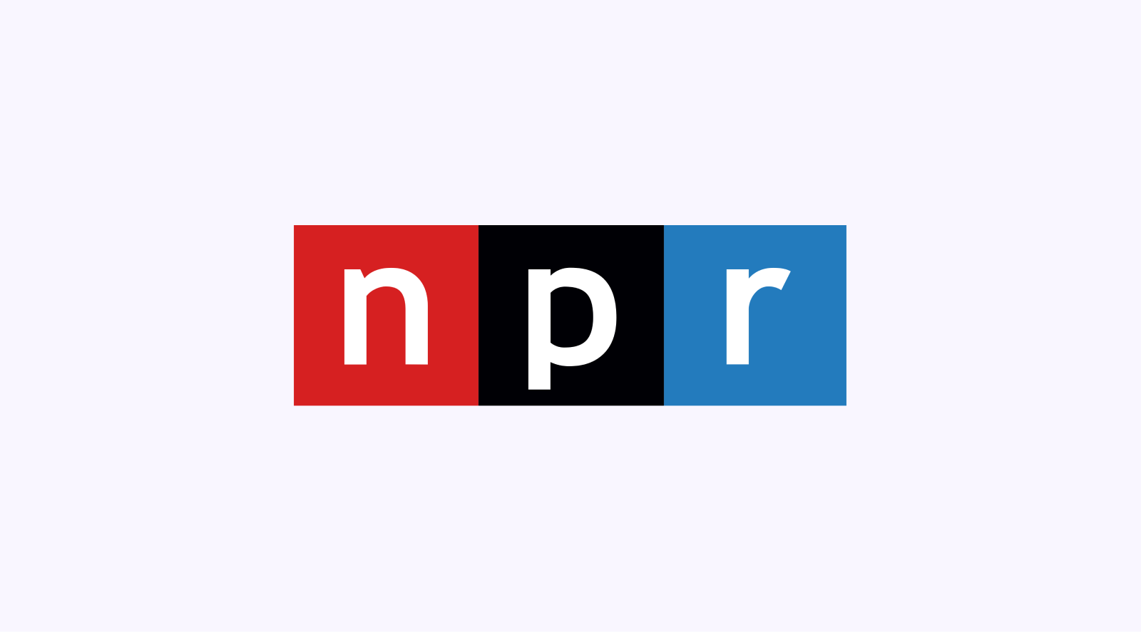 NPR logo on a light red background. 