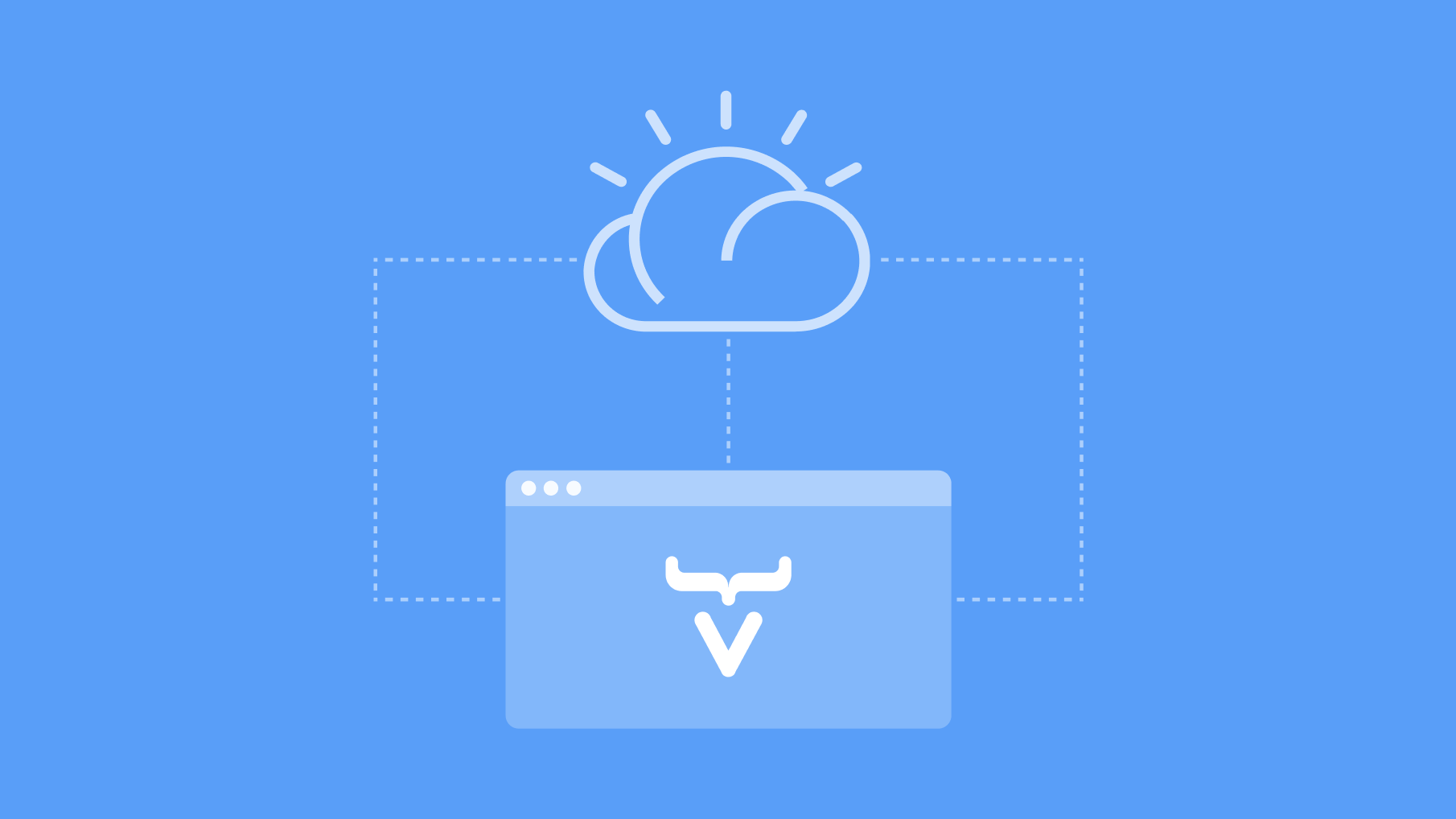 A blue background with IBM Cloud logo and a Vaadin logo.