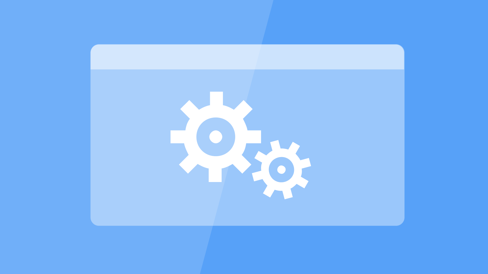 Two cogwheels on a blue background