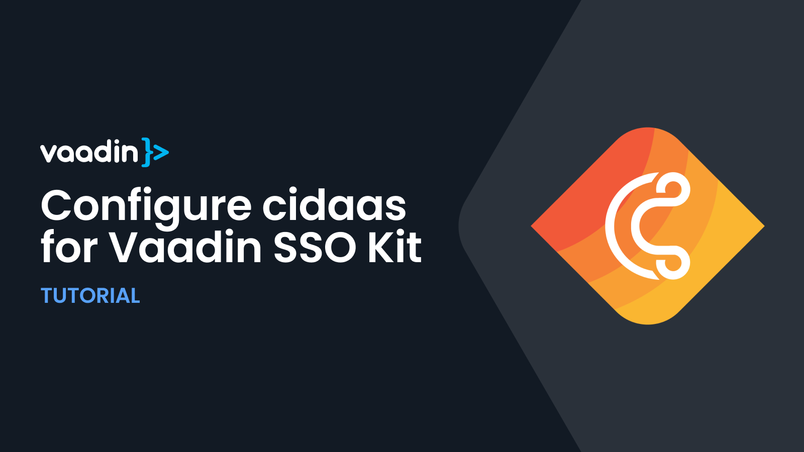 How to configure cidaas for Vaadin SSO Kit